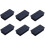 Plastic Rectangle Blanking End Tube Caps Inserts 25X50mm 180Pcs Black 1