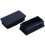 Plastic Rectangle Blanking End Tube Caps Inserts 25X50mm 180Pcs Black 3