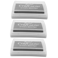 3X Black Ink Pad Stempelkissen Stempel Finger Print Ungiftig Baby Safe