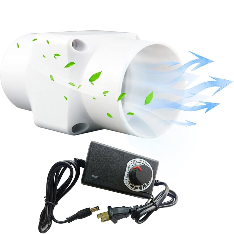 4 Inch Inline Duct Fan With Adjustable Speed Control, Quiet Efficiency Exhaust Fan For Bathroom, Kitchen, And Grow Tent 9073542232445