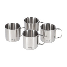 4-Tassen-Set aus Edelstahl