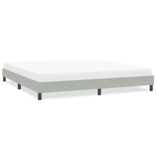 vidaXL sengestel uden madras lysegrå 200x210 cm fløjl