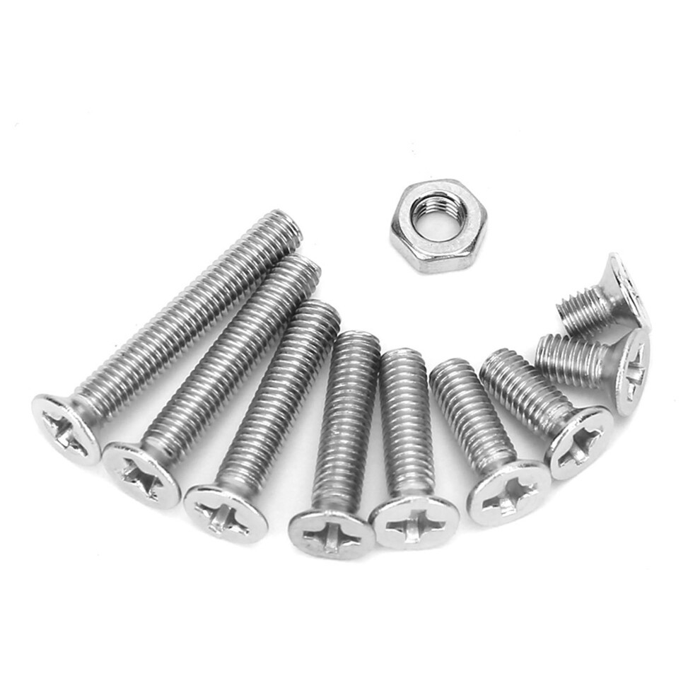 340Pcs M3 Stainless Steel Cross Flat Head Screw Countersunk Screws Set Kit W/Box 8431393772816