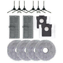 For Mova E30 Ultra Sweeping Robot Vacuum Cleaner Accessories Kit 6 Side Brush 2 Filter 4 Mop Pad 2 Dust Bag