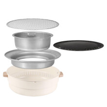 Portable Charcoal Grill with Bakeware Set for Outdoor BBQ, Compact Design for Garden and Patio Cooking