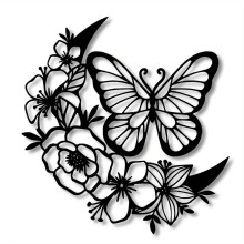Butterfly Flower Wall Hanging - Perfect for Home Decor Birthday Parties and Holidays Hanging Wall Art Home Decor