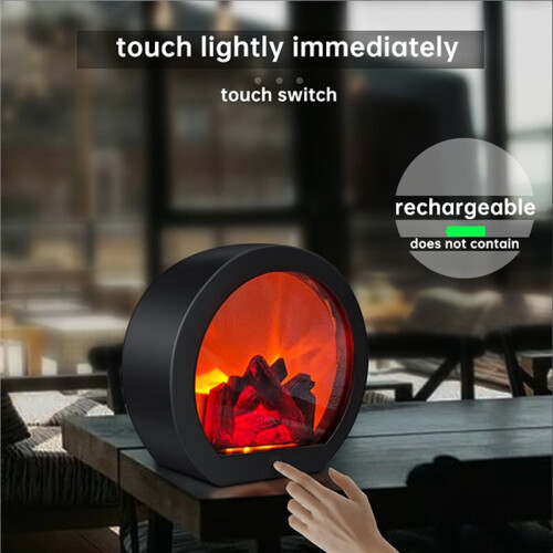 Fireplace Decorative Lantern Night Light for Party Christmas Holiday LED Simulation Log Flame Effect Gift Decor 2pc 2