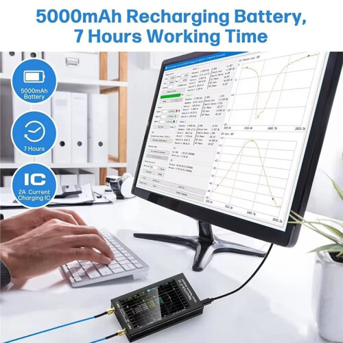 -F V2 Vector Network Analyzer 50KHz-3GHz Antenna Analyzer  VHF UHF VNA 4.3" 5000mAh Measuring S Parameters 1