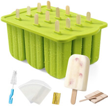 Summer DIY Ice Cream Tools with Wooden Sticks Silicone Molds Kitchen Accessories Quench Thirst Snacks