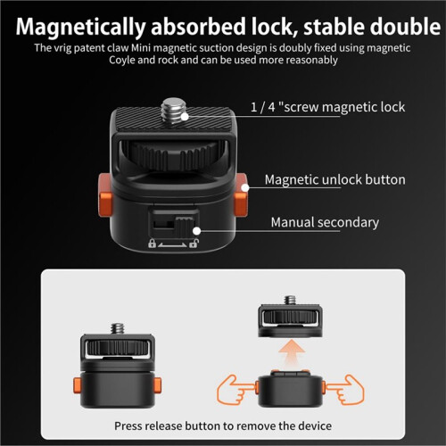 Magnetic Camera Mount Quick Setup Kit with 1/4'' Tripod Adapter for    DSLR Mirrorless Cameras 2