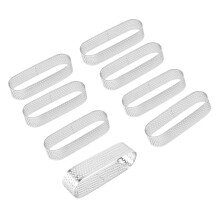 8Pcs Oval Tartlet Molds French Dessert Mousse Fruit Pie Tart Ring Quiche Cake Mold, Stainless Steel Tart Mousse Ring