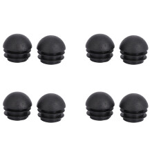 8 Pcs 25mm Dia Plastic Round Tube Inserts End Blanking Caps Black