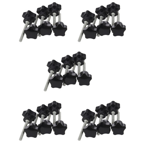 30 Pcs M6 x 50 mm Locking Star-Shaped Plastic  Male Thread Knob Grip