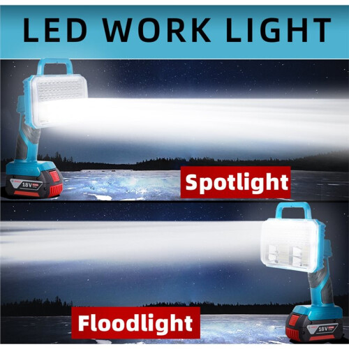 40W 4200LM LED Work Light 3 Brightness Modes USB Wireless Light for  18V Batteries 1