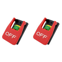 2X 4Pin Off  Red Cover Emergency Stop Push Button  250V 16A Power-Off Protection Electromagnetic Start