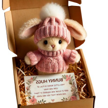 Plush Easters Bunnies Gift Box Soft Pocket Rabbit-Type D Pink