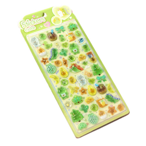 Multipurpose Decorative 3D Cartoon Sticker for-green animals