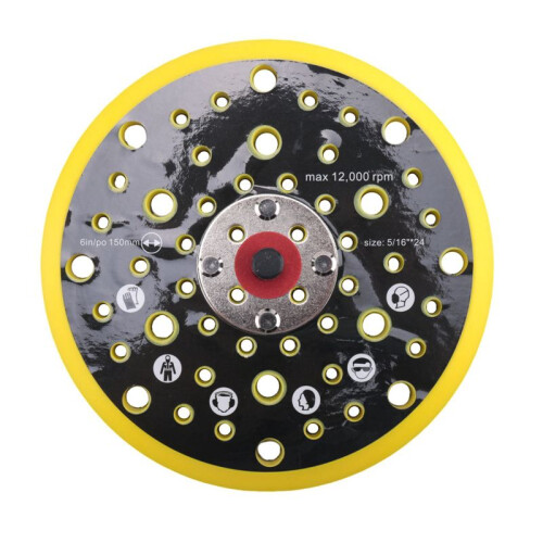 2pcs 150mm 5/16 Thread 52 Hole Medium Density Random Orbital Sander Hook & Loop Backing Pad for Mirka CEROS DEROS 2