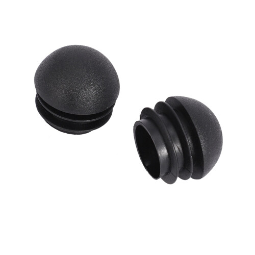 8 Pcs 25mm Dia Plastic Round Tube Inserts End Blanking Caps Black 1