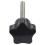 30 Pcs M6 x 50 mm Locking Star-Shaped Plastic  Male Thread Knob Grip 2