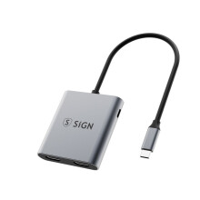Adaptér 2v1, USB-C pokladňa 2 HDMI 2.0 + USB-C, 4K 100W Pd