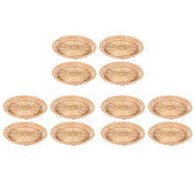 12 Peças Suporte de Placa de Papel de Bambu - Suporte de Placa de Tecido Redondo de 10 Polegadas