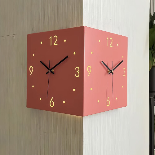 Decorative Wall Clocks Sensors Light Square Double Sided-Yellow 1