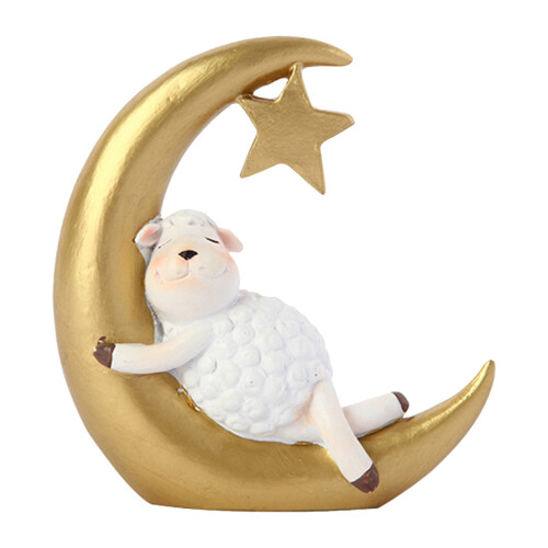 Croissants de lune mouton Figurines lune mouton Statue