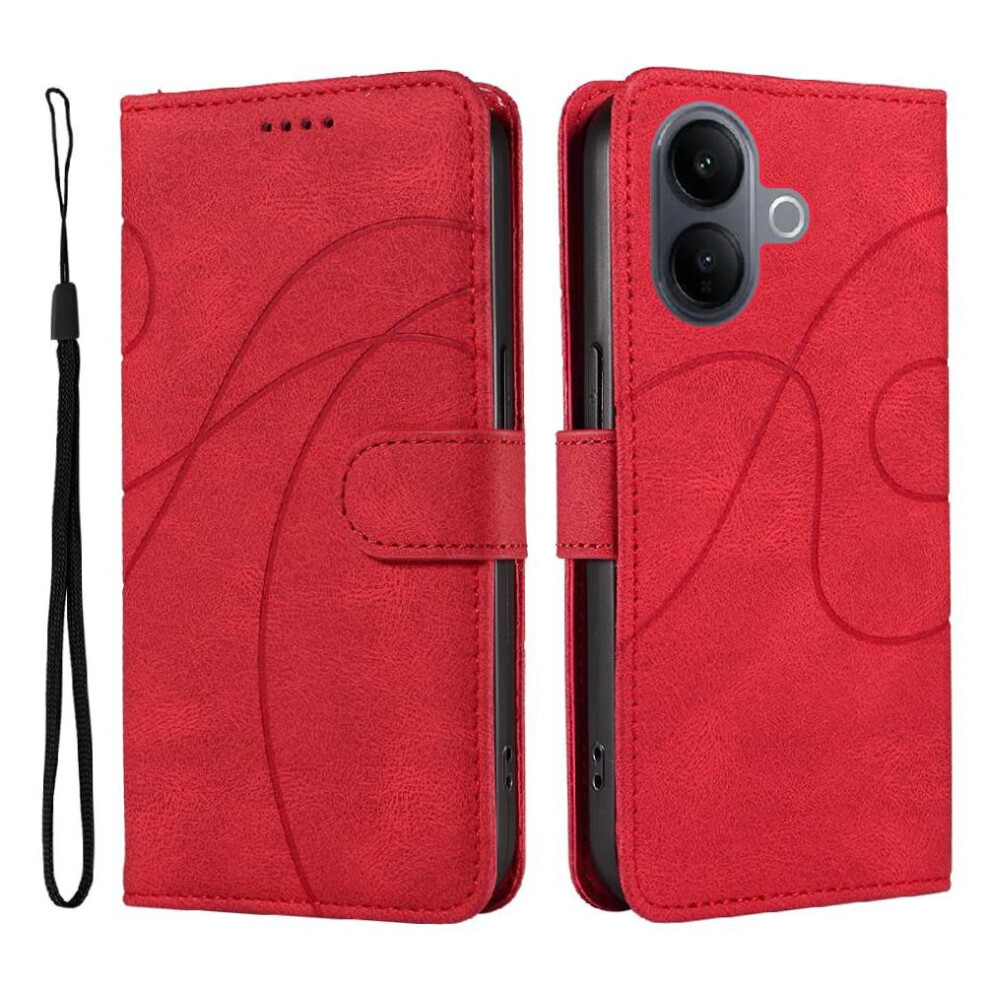 Flip Case For Vivo V60 Lite Card Slots And Kickstand Function Curved Pressure Line Skin Feel Leather And Frosted Tpu 764563359318