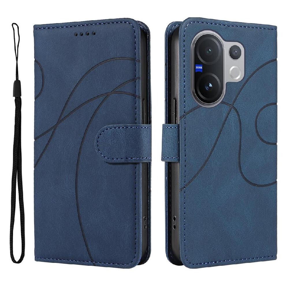 () Flip Case For Vivo V60 5G Skin Feel Leather And Frosted Tpu Curved Pressure Line Card Slots And Kickstand Function 764563359370