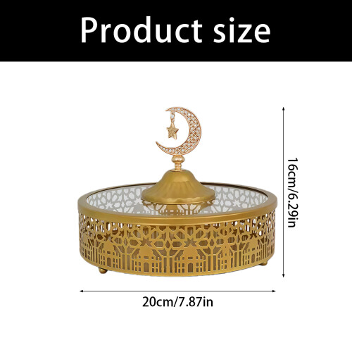 Iron Serving Tray with Lid Elegant Food Storage Container for-E 2
