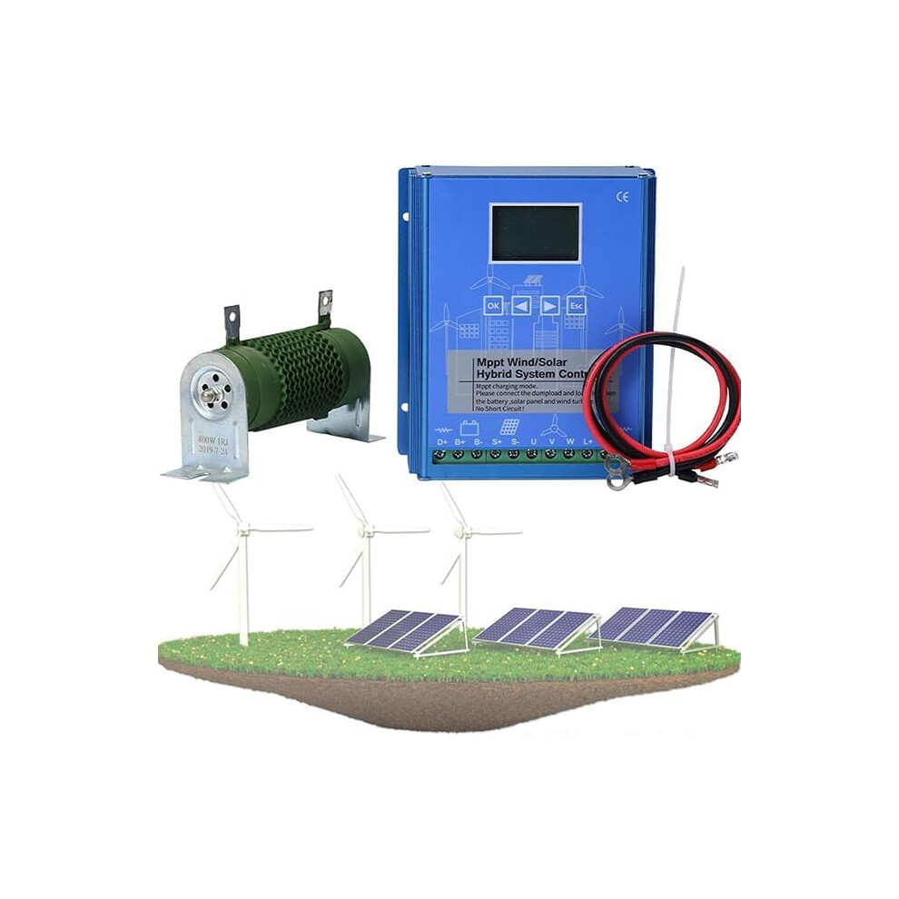 6000W Mppt Hybrid Wind Solar Charge Controller With Lcd Display And Dump Load For Offgrid System 9330225574293