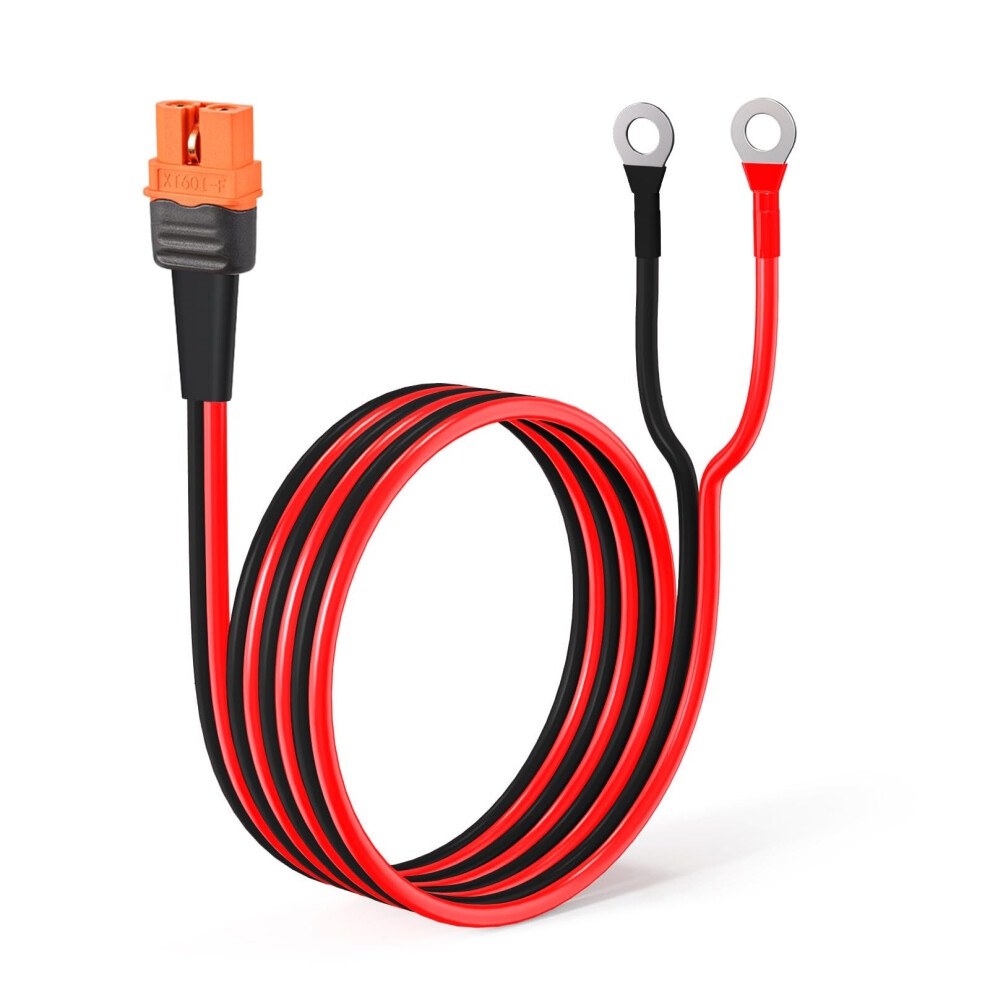 Xt60i To O Ring Terminal Cable 12Awg 5Ft, Low Voltage Drop Current Capacity For Solar Generator Battery 9073542236849