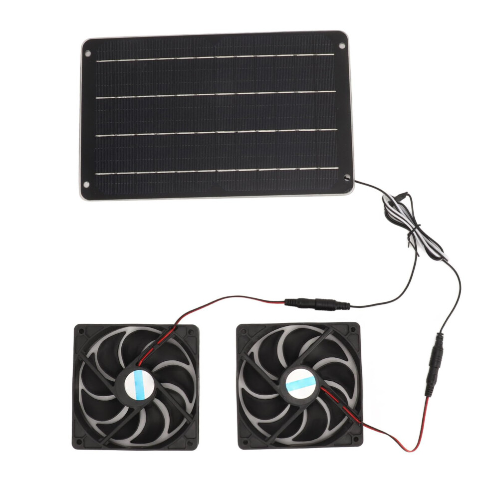 20W Solar Powered Dual Fan Kit With Switch For Greenhouse Chicken Coop Shed Ventilation 9330225575320