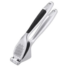 1PC Garlic Press Zinc Alloy Garlic Mincer Crusher with Ergonomic Soft Grip Handle Easy to Squeeze Clean