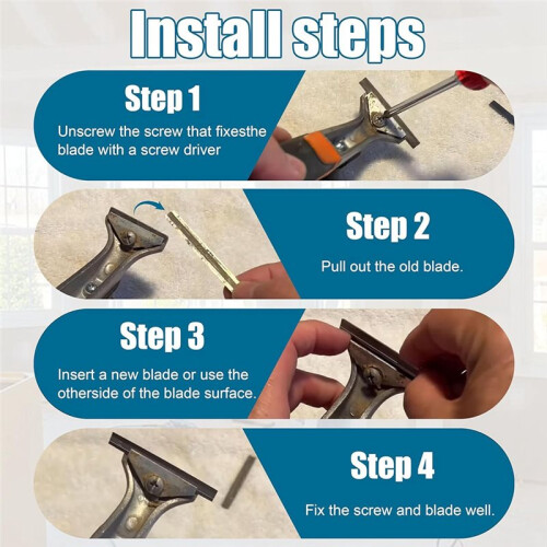 2.5"Carbide Scraper Blades 2 Pack, Double-Edged Reversible Replacement Tungsten Steel Scraper Blades