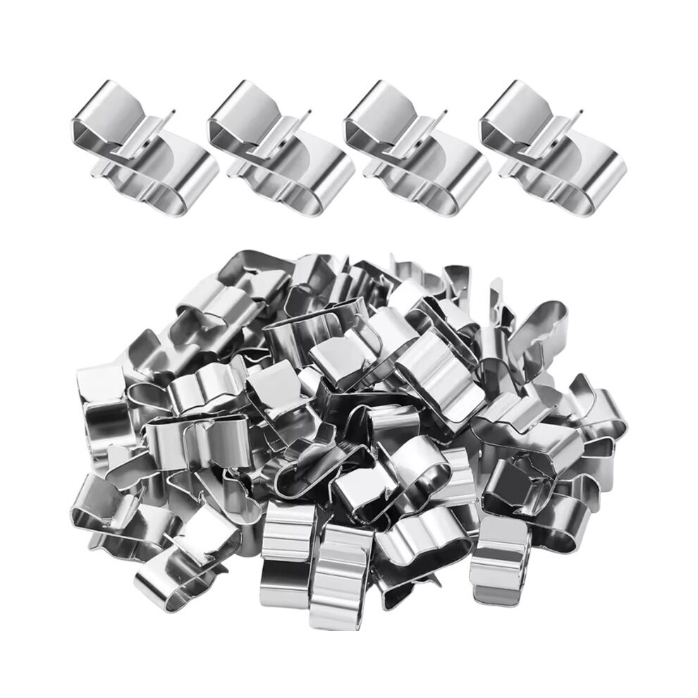 304 Stainless Steel Clips 50Pcs, Trailer Frame Wire Clips Solar Panel Wire Clips Metal Cable Clips 4712263774432