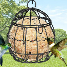8pcs Metal Hanging Bird Feeder with Hooks, Suet  Feeders for Wild Birds, Outdoor Garden