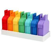 7PCS Rainbow Diamond Painting Baby Trays with Decorative Storage Base