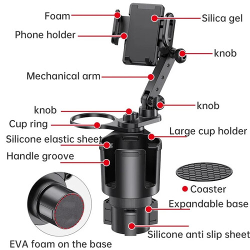 Car Cup Holder Extender Multi-Functional Drink Holder for Enhanced Car Interior Car Interior Accessories 2