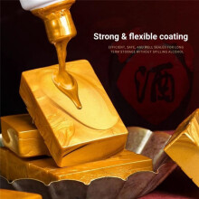 Blocos de Cera para Selagem de Garrafas - Cera de Engarrafamento Resiliente e Versátil para Vinho, 4 Pepitas de Cera de 0,5 Lb com Fita de PTFE, Ouro