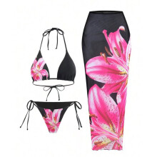 Elegant Women's Swim Dress Set Tankini Top and-Print 10 S