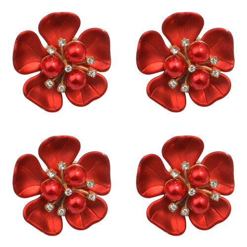 4 pièces fleur bouton couvre perles strass embelli boutons de-2