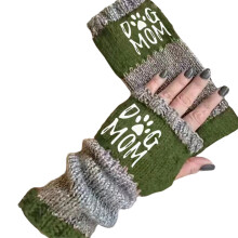 Soft Touchscreens Gloves Acrylic Fiber Splicing-Green letter