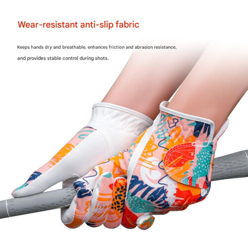 Women Golf Gloves Sweat Absorption Polyester Fabric-grey 19 1