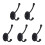 5 Piece Modern Single Hook Set Strong Zinc Alloy-Black 1