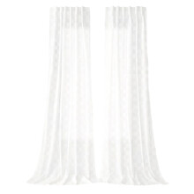 Pack of 2 Semi Sheer Imitation Linen Curtain Panels-White A