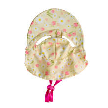 Lovely Floral Print Pet Hat Adjustable Headwear For-Yellow L