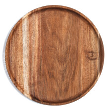 Large Round Wooden Serving Tray Perfect For Dining Tea And-35cm
