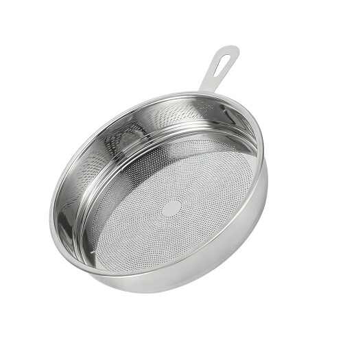 Stainless Steel Cooking Strainer With Comfortable Handle-Silver